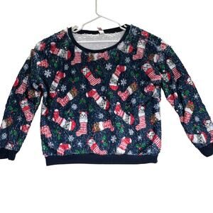 No Boundaries Festive Holiday Cat Ugly Christmas Sweater Juniors 2X (19)